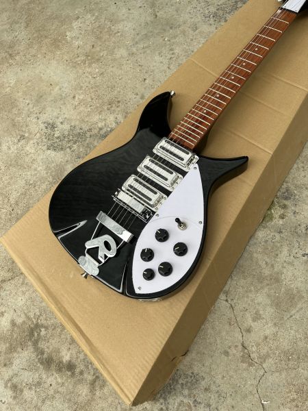 Гитара 325 ЭЛЕКТРИЧЕСКАЯ Гитара, Rickenback6 Строка электрогитара, ярко -черная краска, высококачественный материал, бесплатная доставка