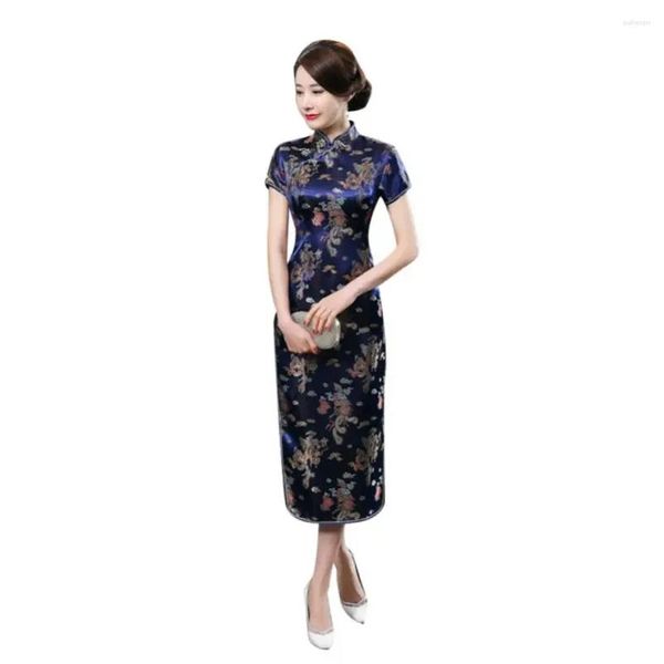 Abbigliamento etnico Tradizionale cinese Donna Lungo Cheongsam Damigella d'onore Manica corta Abito da sera Elegante Qipao Drop Delivery Apparel Dh53R