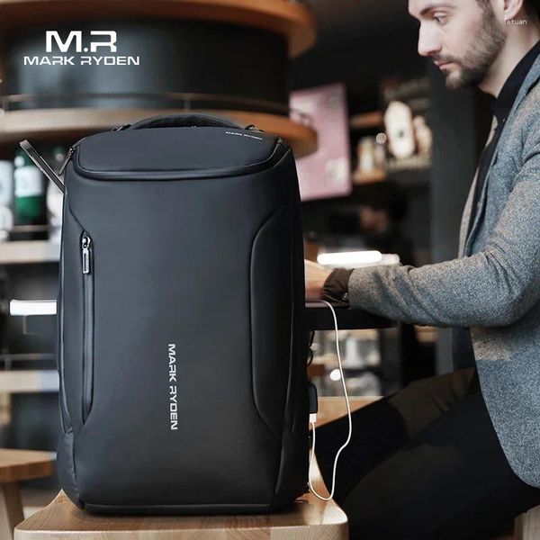 Mochila anti-ladrão moda masculina multifuncional à prova d'água 15,6 polegadas bolsa para laptop homem viagem de carregamento USB