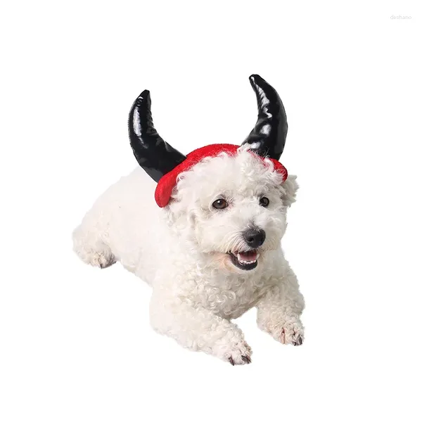 Cão vestuário vermelho halloween boi chifre gato boné vampiro pequeno diabo chapéu pequenos cães pet cosplay headwear teddy