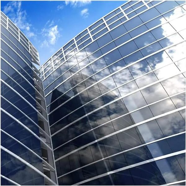 Janela adesivos isolamento de vidro decorativo anti uv filme de bloqueio solar porta deslizante matiz segurança reflexiva espelho de uma maneira