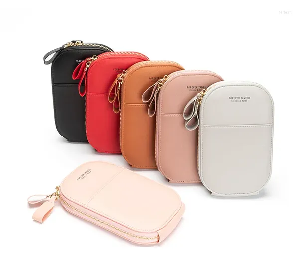 Bolsa 2024 Moda Feminina Senhoras Um Ombro Celular Oval Tendência Cor Hit Diagonal