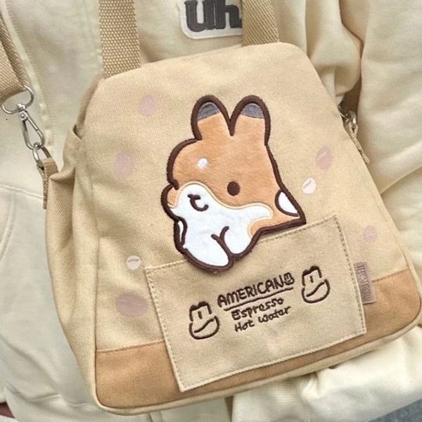 Japanische niedliche Cartoon-Kaninchen-Tasche mit großer Kapazität, Damentasche, Einkaufstasche, Umhängetasche, Messenger-Tasche, Geldbörse, Mini-Tasche 240314