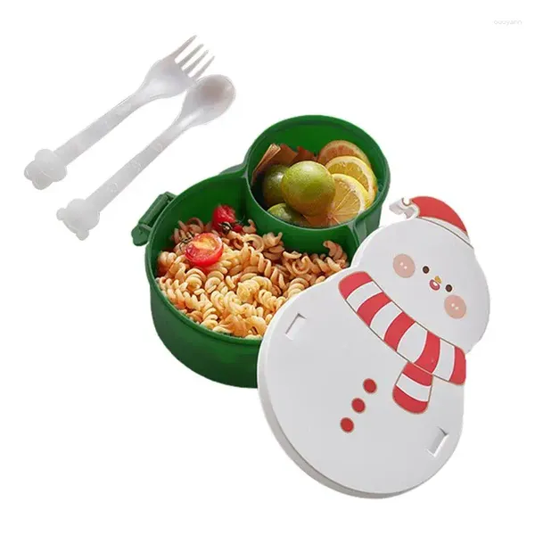 Geschirr 1100 ml süße Lunchbehälter mit Fächern auslaufsichere Aufbewahrungsbehälter Box Weihnachtsgeschenke für Kinder Erwachsene Zuhause