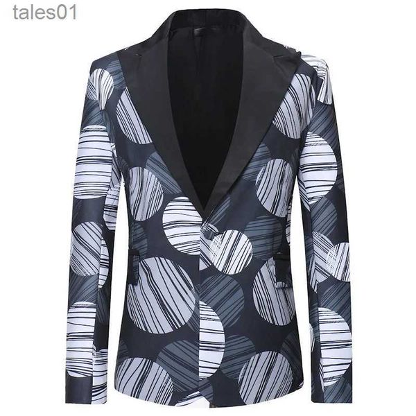 Ternos masculinos blazers boutique comércio exterior moda masculina impressão de negócios jovens e de meia-idade all-match casual slim fit vestido formal terno jaqueta yq240401