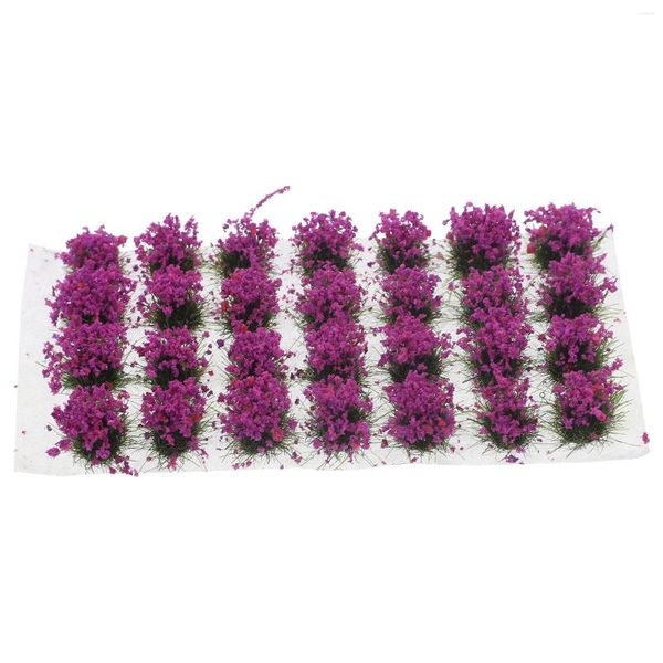 Flores decorativas modelo de cluster de flores bons presentes ornamento simulado artificial roxo fada resina em miniatura paisagem enfeites de mesa de areia