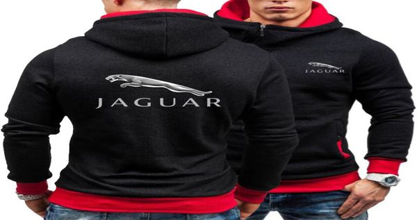 Primavera Autunno Men039s Felpa con cappuccio Jaguar Car Stampa Casual Cerniera diagonale Felpe Uomo Felpa con cappuccio Abbigliamento uomo A011966590