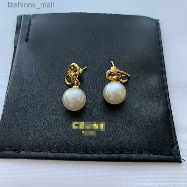 Orecchini di design per le donne Orecchini a bottone CELI Orecchini placcati in oro Designer di marca Lettera Esagera Collana di perle classiche Gioielli per feste di nozze