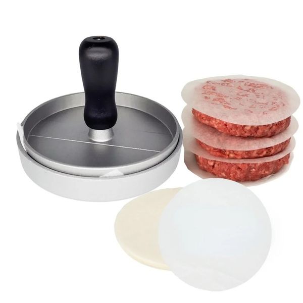 Hochwertige runde Form Hamburger Press Aluminiumlegierung Fleisch Fleisch Rindfleisch Grill Burger Schimmel Küche Tool