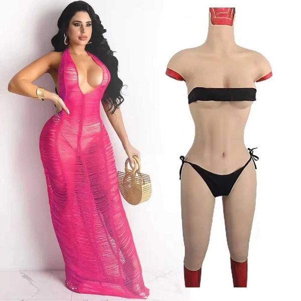 Almofada de mama realista silicone formas de mama falso vagina collants bodysuits para masculino para feminino crossdressers drag queen shemale transgênero 240330