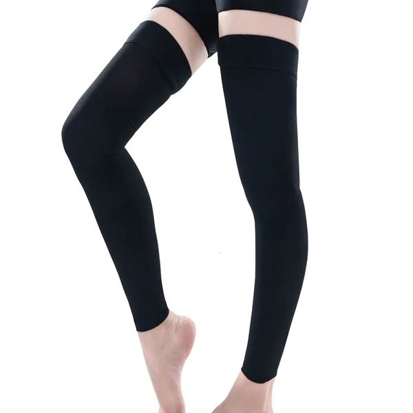 Hh masculino feminino meias de compressão sem pé varizes suporte meias anti fadiga edema 20-30mmhg plus size S-4XL240401