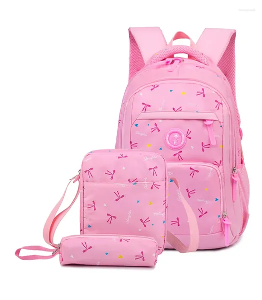 Rucksack 3 teile/satz Schultaschen Für Teenager Mädchen Druck Rucksäcke Kinder Orthopädische Reisetasche Mochila Infantil