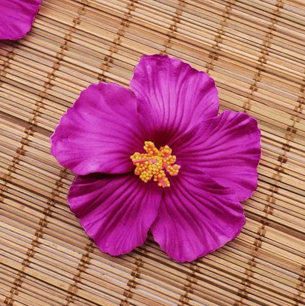 1 Stück Fuchsia Hibiscus Blumen Hawaii Party Sommerparty Diy Dekorationen Künstliche Blumen Hula Mädchen bevorzugen Haardekoration Blume