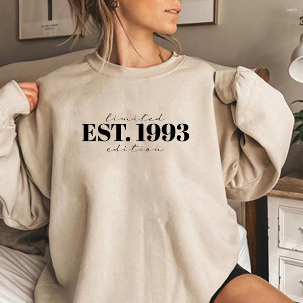 Женские толстовки, толстовка ограниченного выпуска, винтажная рубашка 1993 года, эстетический пуловер в стиле 90-х годов, футболка для вечеринки в честь дня рождения, подарки подруге