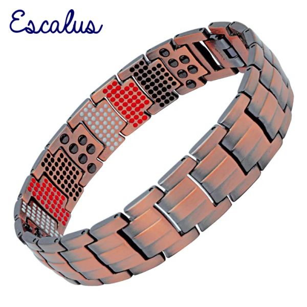 Pulseiras Escalus 2019 Pulseira Magnética de Cobre Puro Tendência na Moda Jóias Masculinas Vintage Íons Negativos Germânio Charme Pulseira