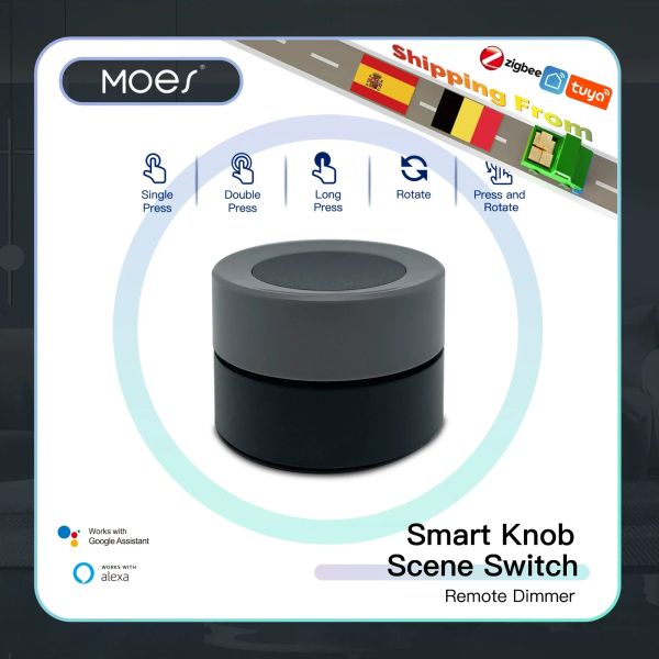 Controlla il nuovo Tuya ZigBee Smart Knob Switch Wireless Scene Switch Button Controller Alimentato a batteria Scenario di automazione App Smart Life