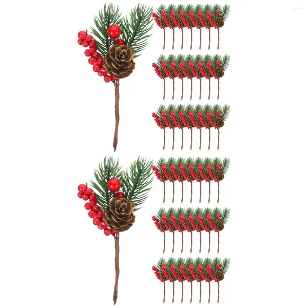 Flores decorativas 20 Pcs Pinha Artificial Enfeites de Árvore de Natal Acessórios para Presentes Fontes de Festa Ramos de Natal Adorno de Mesa de Espuma