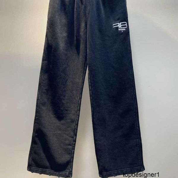 Designer Versione corretta B Famiglia Nuovi pantaloni da guardia ricamati con vecchia lettera BB lavati per uomo e donna 24NB