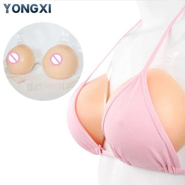 Cuscinetto per il seno YONGXI Silicone Pusssyfor Uomo con seno finto con tracolla trasparente Tette enormi per mastectomia Abiti drag o Sissy 240330