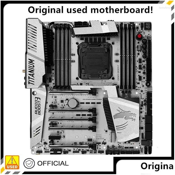 Placas-mãe para x99a xpower gaming titânio usado original intel x99 soquete lga 2011-3 v3 ddr4 placa-mãe lga2011 mainboard drop deli otr5e