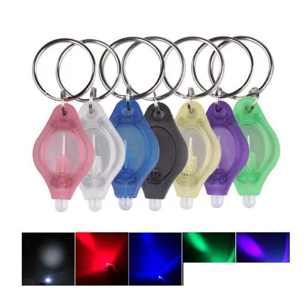 Chaveiro lanternas mini led chaveiro lanterna tocha lâmpada de dedo luzes brancas luz uv bbs para áreas escuras cam caça caminhadas dro dhgi3