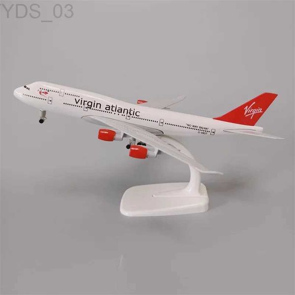 Модель самолета 20 см из сплава металла British Virgin Atlantic B747 Airlines Boeing 747 Airways Литая под давлением модель самолета Модель самолета с колесами YQ240401