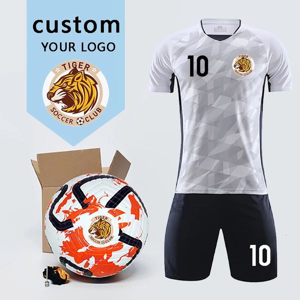 Team Custom Fußball Fußball Uniform Set Druck Nummer Name Erwachsene Kinder Spiel Training Jersey 240315