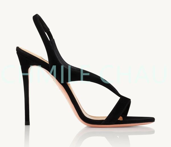 Sandalen 2023 Neu in Designer Replik Frauen Sandalen Top -Qualität sexy schwarze High Heels Party Kleid Luxus Lady Schuh Dropshipping 71CHC30