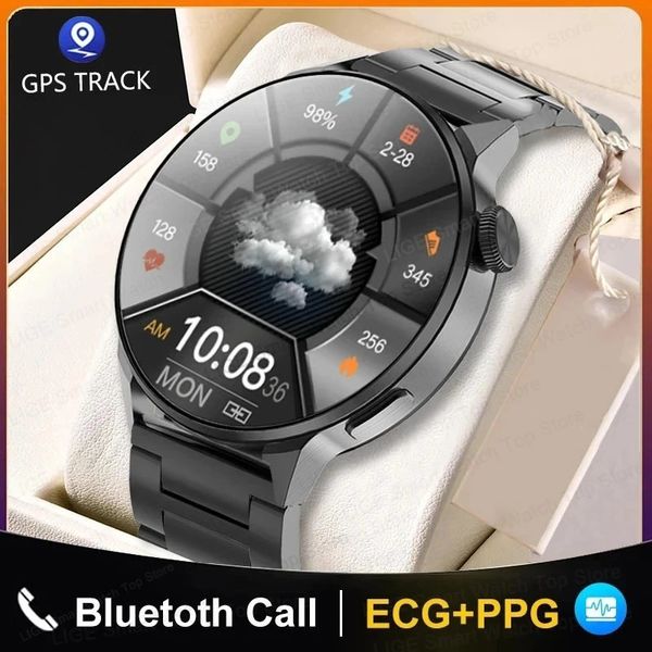 Nfc relógio inteligente feminino bluetooth chamada esporte gps faixa relógio masculino mostrador personalizado freqüência cardíaca ecg ppg smartwatch carregamento sem fio 240327