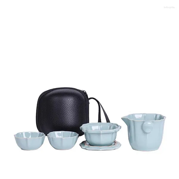 Tassen Untertassen Ruyao Kuaike Tasse Eine Kanne Zwei Reisetee-Set Outdoor Camping Herstellung Tragbar