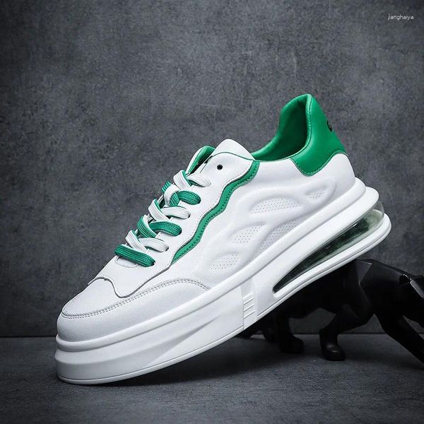 Sapatos casuais estilo inglaterra homens lazer branco respirável rendas até sapato esportivo marca designer almofada de ar tênis plataforma calçados mans