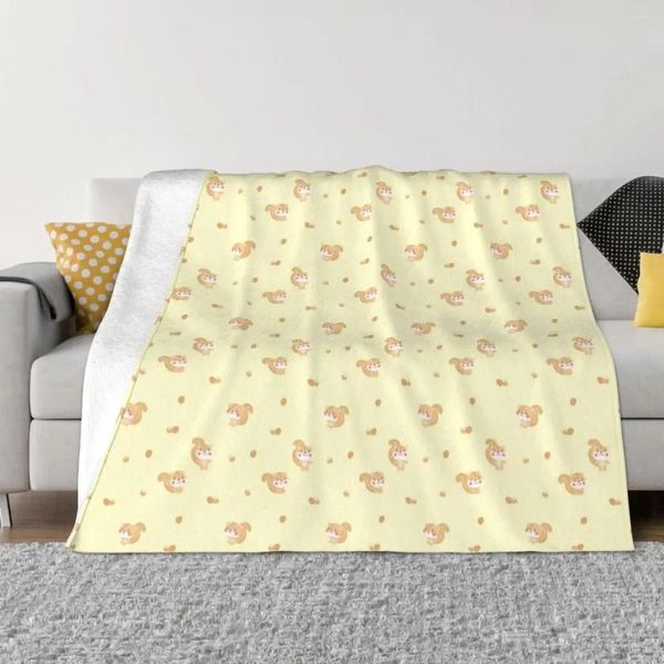 Coperte Divertente coperta di scoiattolo in flanella per tutte le stagioni Animale carino portatile super caldo per letto Copriletto da esterno