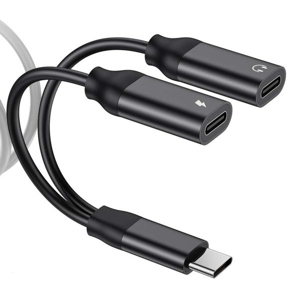 Adattatore 2 in 1 per cuffie e caricabatterie Dual USB C per iPhone e iPad