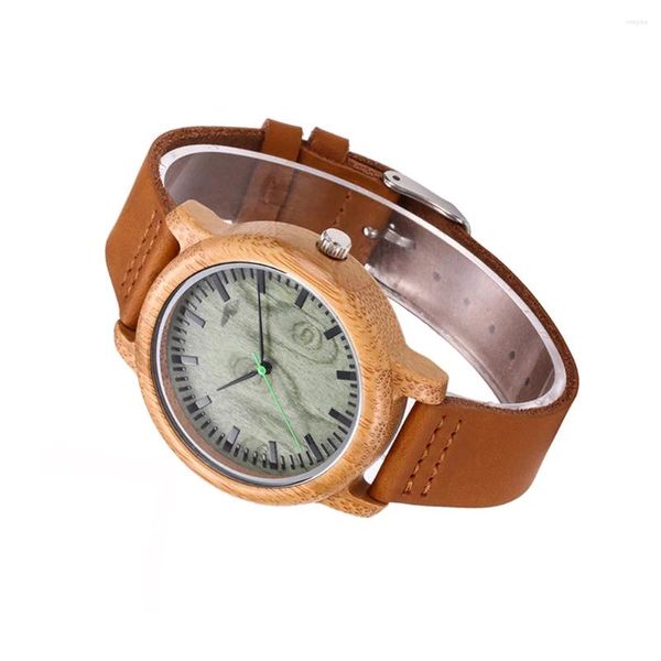 Armbanduhren Holzuhr Bambus Quarzwerk Armbanduhr Europäische Mode Herren Handgemacht Mann für