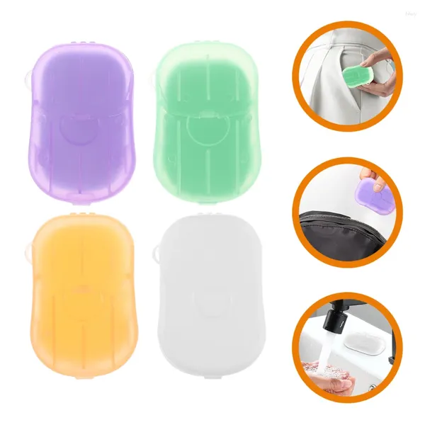 Dispensador de sabão líquido 4 caixas, saboneteira para lavar as mãos, fatias, papel laranja, material de viagem portátil