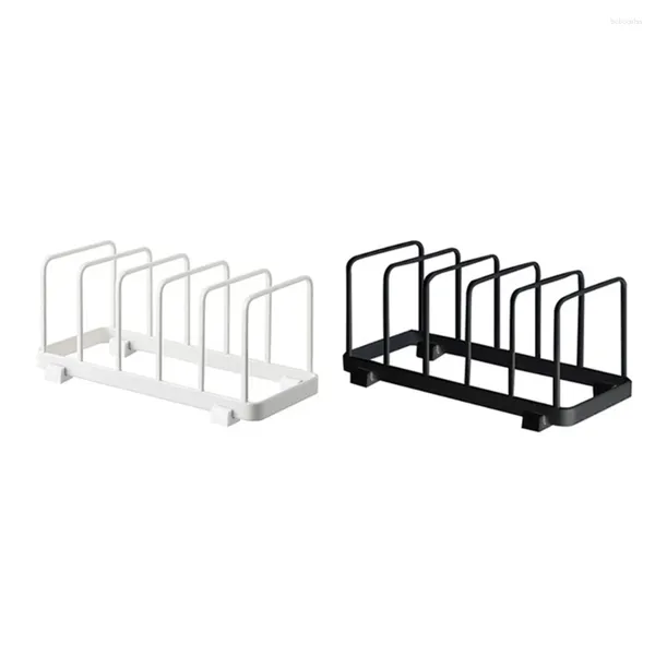 Marca de armazenamento cozinha diariamente casa interior pote tampa rack organizador pan aço inoxidável bakeware gabinete