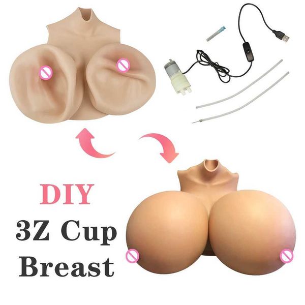 Brustpolster DIY aufblasbare ZZZ Cup Silikonbrüste Cosplay DIY riesige gefälschte Brüste Riesentitten Crossdresser Air Filliing Mann zu Frauen 240330