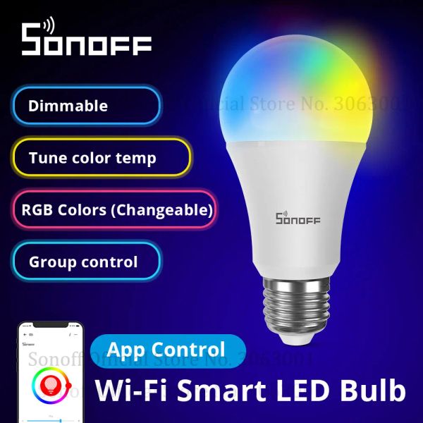 Kontrol Toptan Sonoff B05BLA60 LED Ampul Dimmer Wifi Akıllı Ampuller 220V240V Uzaktan Kumanda Ampul Alexa ile Çalışır