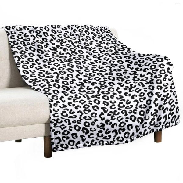 Coperte con stampa animalier ghepardo in bianco e nero, morbida coperta scozzese per bambini, multiuso di lusso