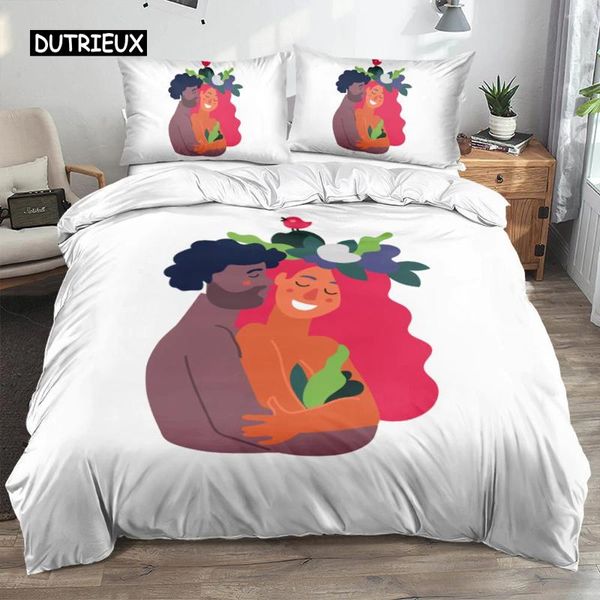 Set da letto coppia coppia copripitutto set king amanti intimi abbraccia il regalo di San Valentino per la trapunta in microfibra amante