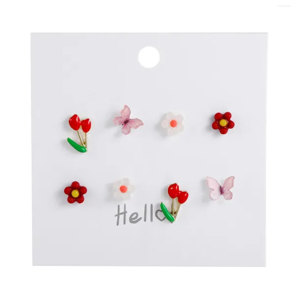 Ohrstecker, minimalistische Blume, hypoallergen, Statement-Schmuck für Damen und Herren, Nachtclub, Party