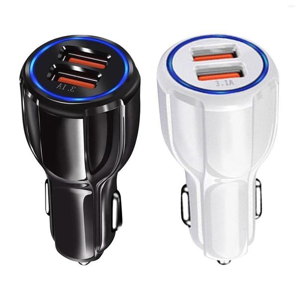 Caricabatterie per auto in spugna 12V-24V Caricatore doppio USB per telefono cellulare Ricarica rapida Adattatore per accendisigari Cuffie Bluetooth Attraente Consegna a goccia Au Otcif