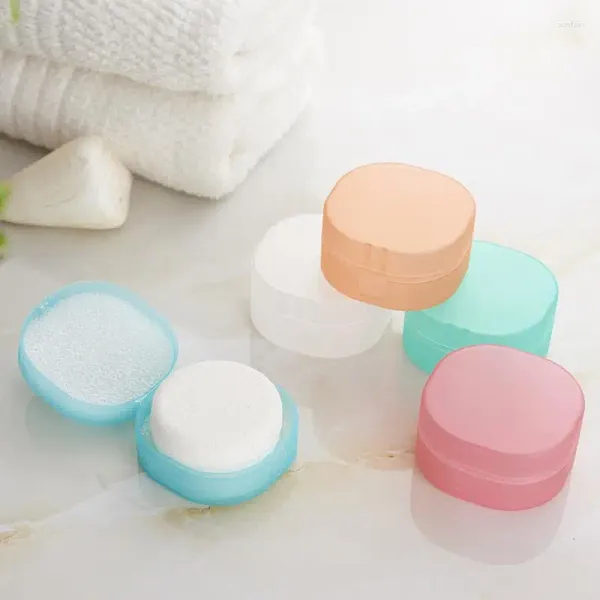 Bottiglie di stoccaggio Custodia per sapone in plastica antipolvere impermeabile Mini con coperchio Vassoio per attrezzi da bagno Scatola portatile sigillata a prova di perdite