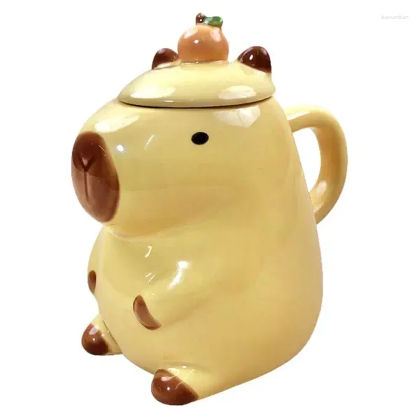 Canecas Bonito Capivara Caneca Café Desenhos Animados Kawaii Estético Criativo Presente de Aniversário Fácil de Segurar Lidar com Animal Engraçado