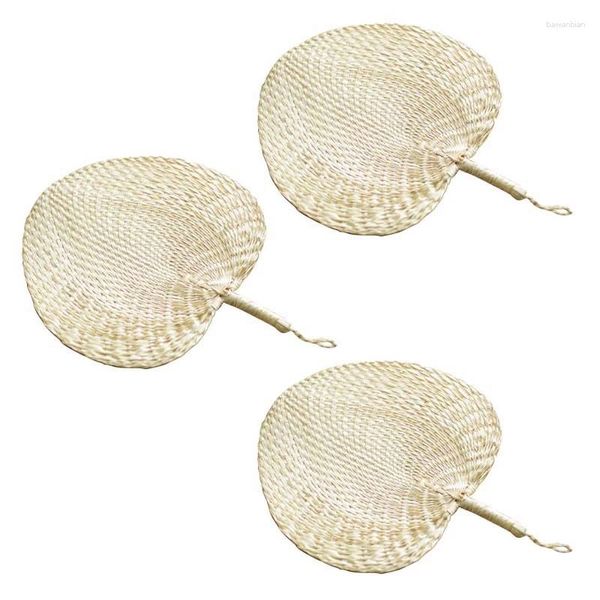 Löffel 3X Cool Baby Mosquito Repellent Fan Summer Manual Straw Hand Fans Palm Leaf