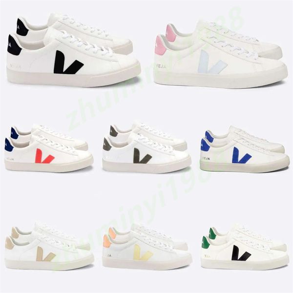 2024 Neue Schuhe Französisch Brasilien Grün Low-Carbon Life V Bio-Baumwolle Flats Plateau Sneakers Damen Casual Classic White Designer Schuhe Herren Loafer 36-45 Z41