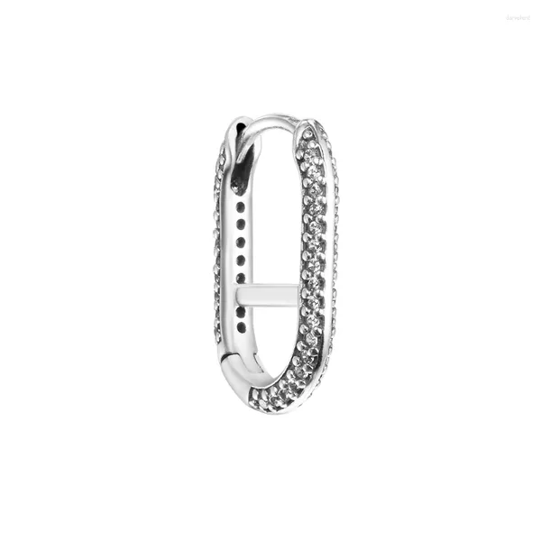 Orecchini a bottone Orecchino in argento sterling 925 ME Pave Single Link per gioielli da sposa per feste da donna Berloques Brincos