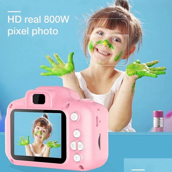 Telecamere Ptz Macchina fotografica per bambini Impermeabile 1080P HD Video Toys Display a colori da 2 pollici Cartone animato per bambini Cute Outdoor Slr Giocattolo per bambini Lxl27 Drop Del Dhsxq