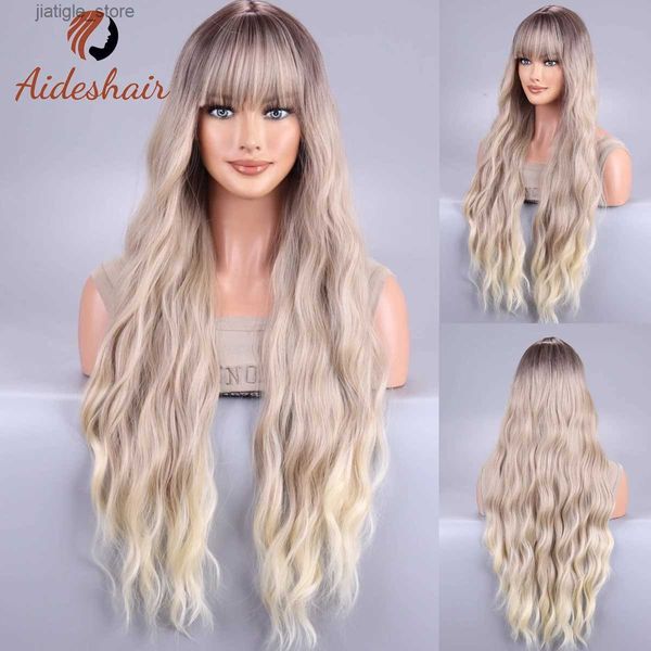 Синтетические парики Aideshair Light Blonde Lights с длинным волнистым парик