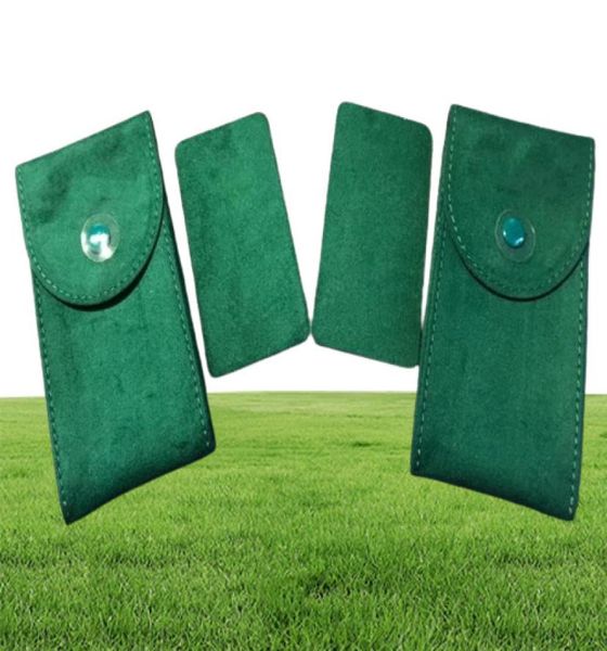 Novo estilo caixas verdes 2 serviço autêntico veludo viagem bolso relógio bolsas9218840